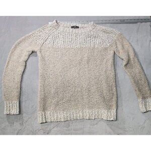 Fate the Label Clairina Textured  Sweater Knit Two Tone Taupe White Sz M (HL31)